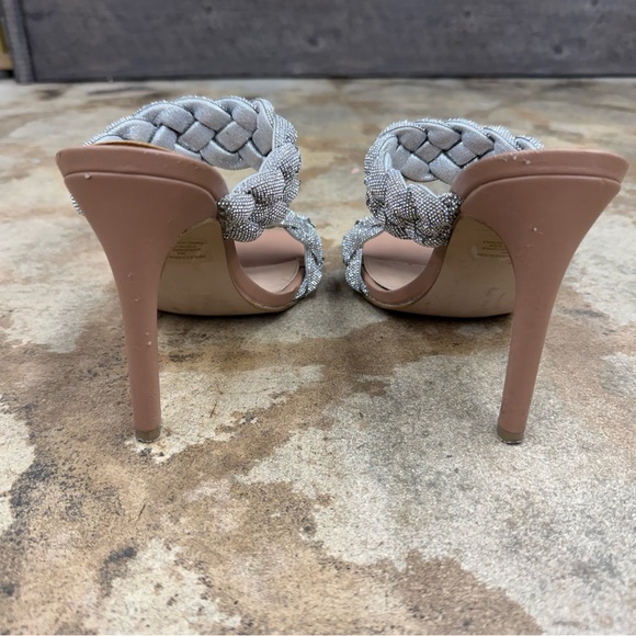 Steve Madden Size 9 Silver Braided Heels - Picture 5 of 11